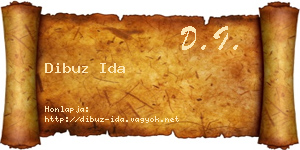 Dibuz Ida névjegykártya